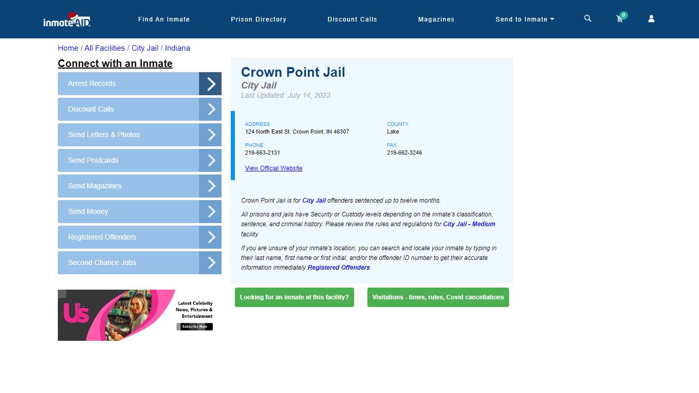 Crown Point Jail | Inmate Locator