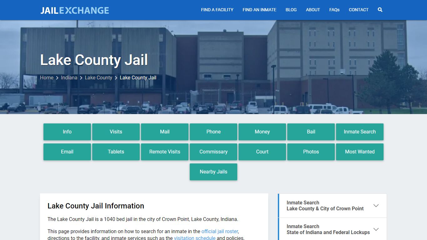 Lake County Jail, IN Inmate Search, Information - Jail Exchange